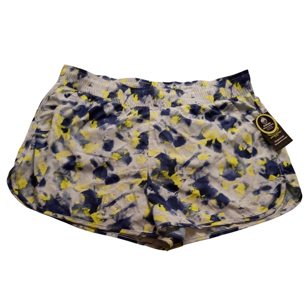 Athletic Works Womens Core Print Run Short Blue Sapphire Abstract L 12-14 NWT